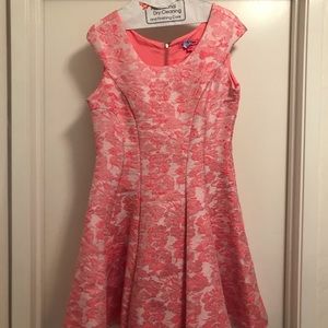 Betsey Johnson pink brocade dress